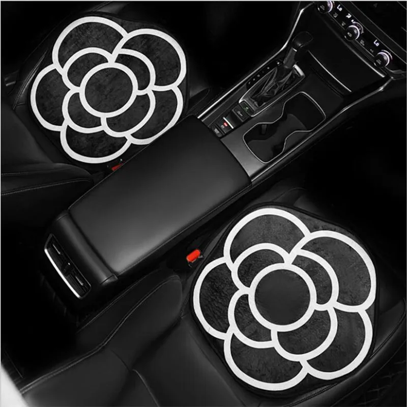 Plush Camellia Fashion Winter Autumn Car Interior Accessories Cute Car Seat Cushion Cover Ladies