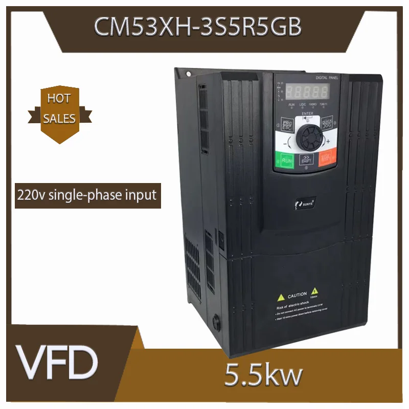 VFD frequency converter CNC spindle motor speed controller 220V single phase input 5.5KW CM53XH-3S5R5GB frequency converter