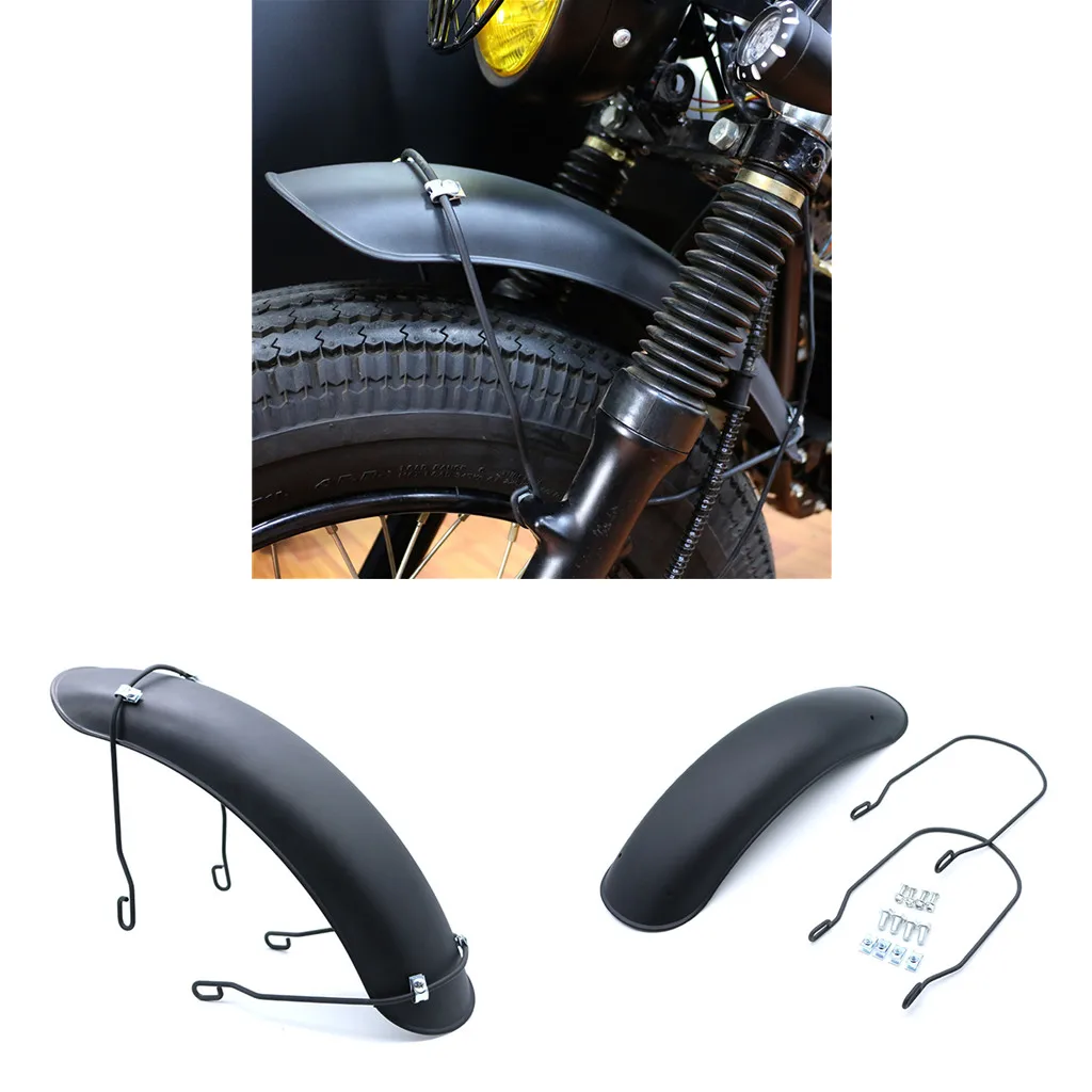 Motorcycle Front Fender Retro Mudguard Cover Black Metal For Harley Bobber Honda CG125 Cafe Racer Chopper Yamaha Tracker