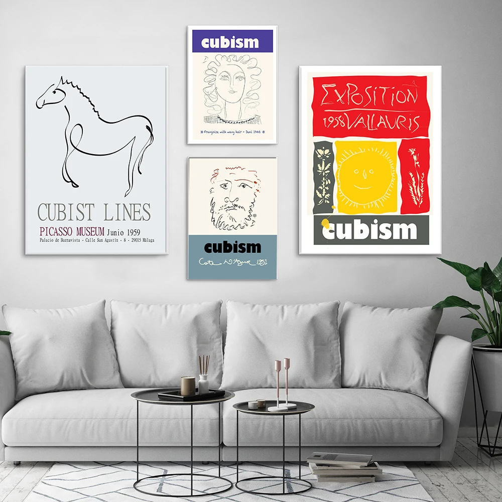 Medieval Vintage Prints By Pablo Picasso, Modern Stereo Art Gallery Exhibition Posters, Animal Abstract Home Decor Paintings