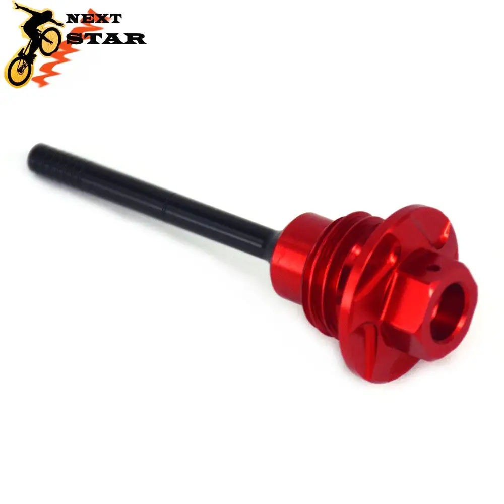 CNC 09-16 Motorcycle Red Aluminum Oil Dipstick Gauge Plugs For HONDA CRF450R CRF 450R 450 R 2009-2011 2012 2013 2014 2015 2016