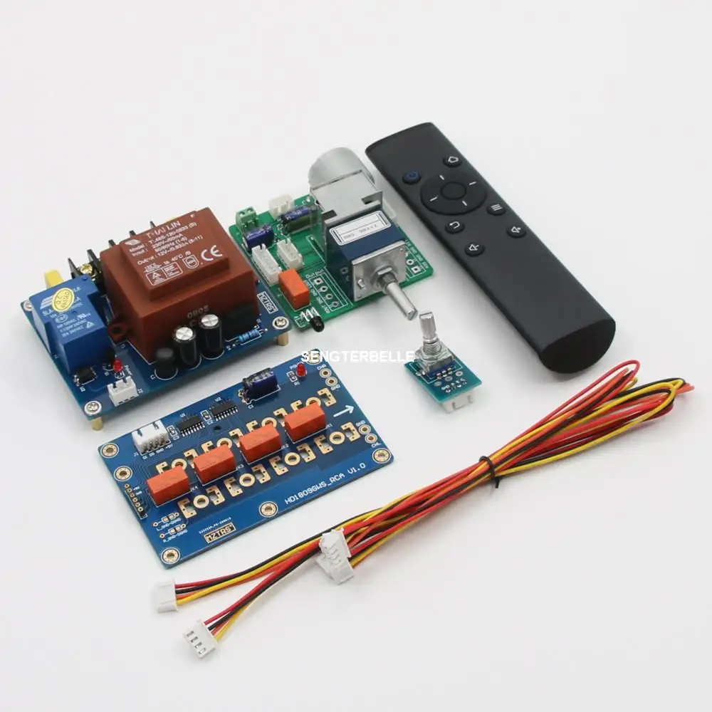 Hi-end ALPS 27 Motor Potentiometer Remote Control Volume Preamp Board +Power Supply + Audio Switch Board