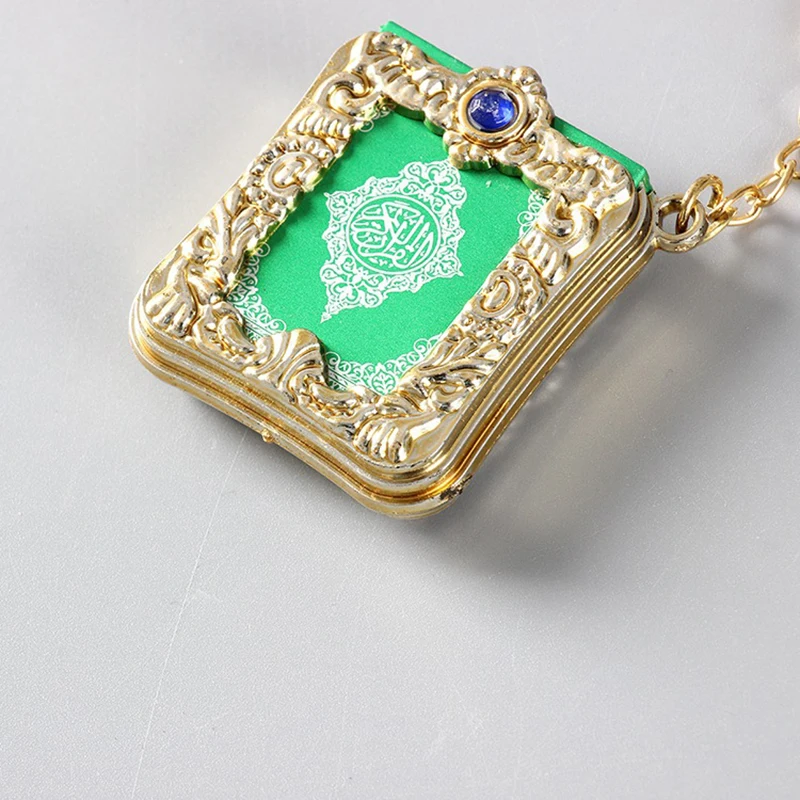 Islamic Mini Pendant Key Rings Muslim Keychains Real Paper Can Read Small Religious Jewelry Mini Quran Book Unisex Gift