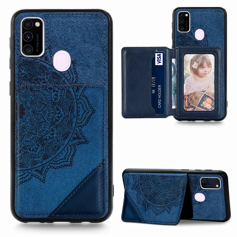 

Mandala Fiber Cloth Magnetic Closure Wallet Phone Case Cover for Samsung Galaxy A91 A81 A71 A70 A50 A40 M80S M60S M30S M31