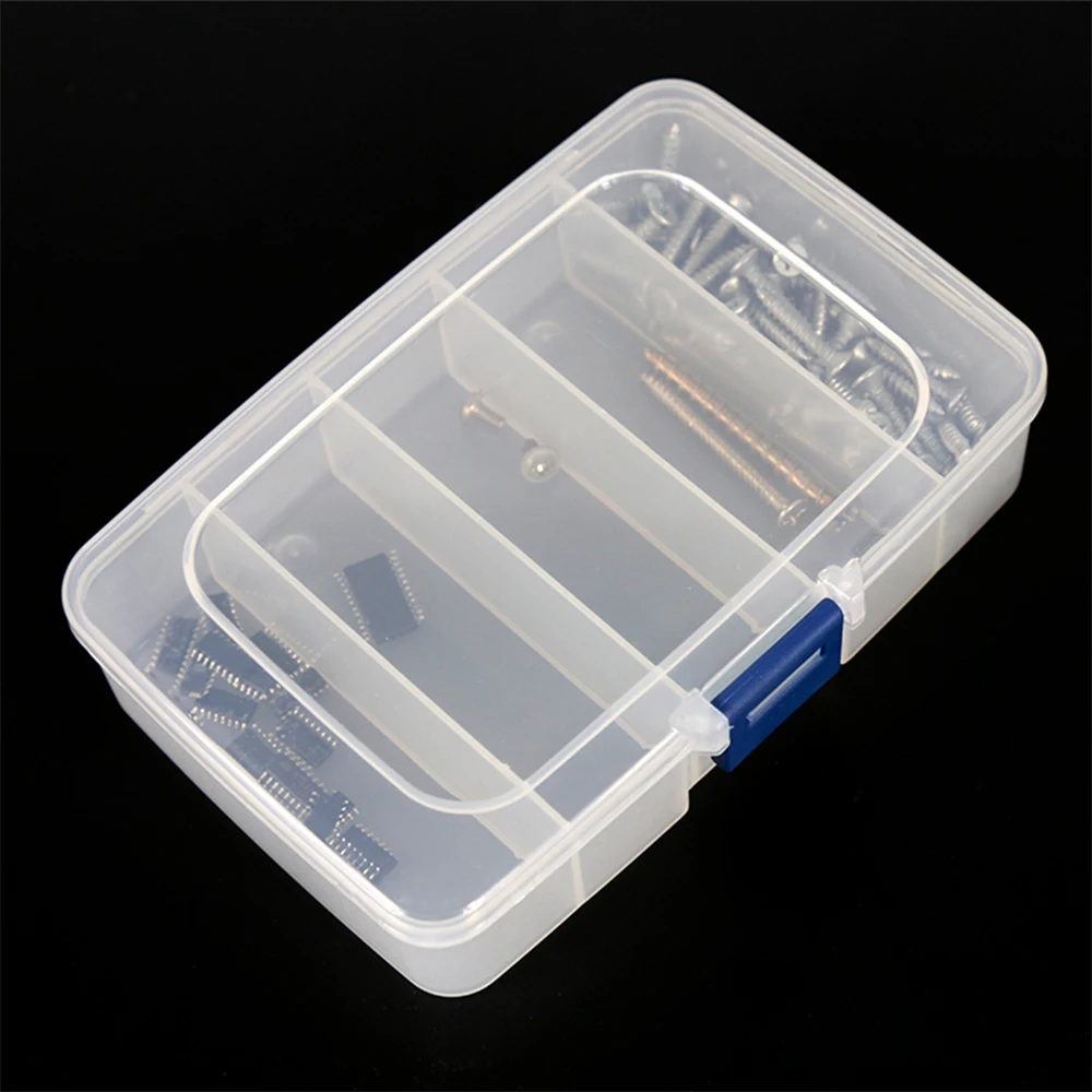 5ช่อง Clear พลาสติกกล่องเครื่องประดับลูกปัดสกรูคอนเทนเนอร์ Fly Fishing Lure ช้อนตะขอเหยื่อกล่อง