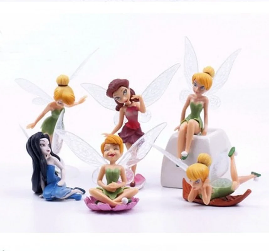 6 Pcs/Set of Miniature Garden Fairies Figurines Resin Mini Fairy Statue Figure Fairy Garden Ornaments Decorations Accessories