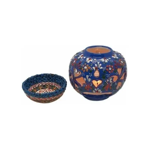 Expert with Dark Blue Cap Ceramic Tile Candle Holder censer