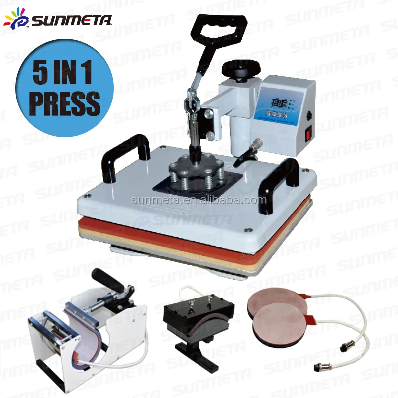 Freesub 5 in 1 white Heat Press Transfer Sublimation Machine t shirt printing machine