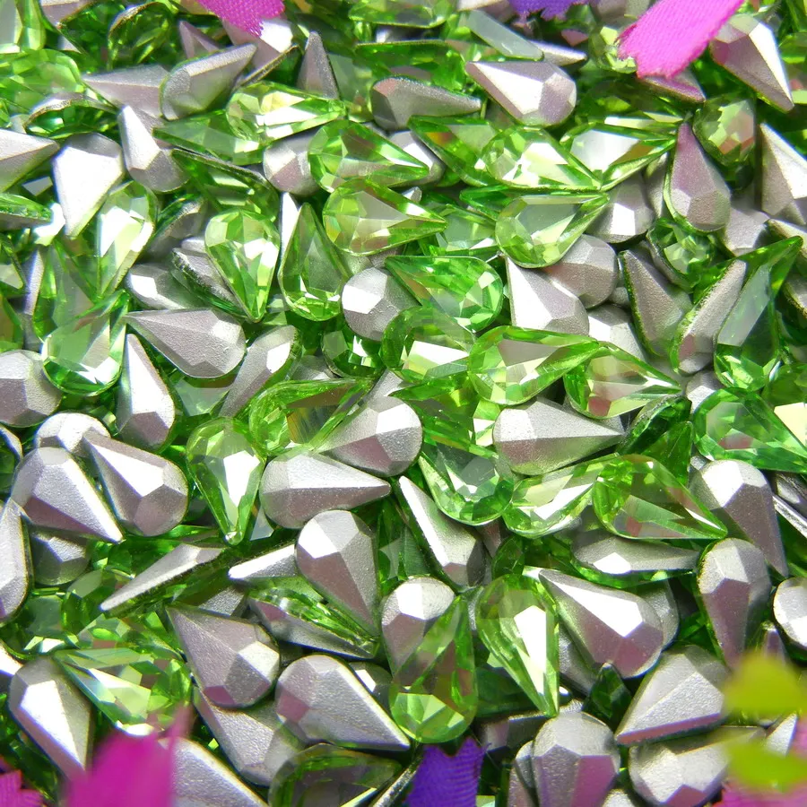 Glaskristall 3*6mm 6*10mm 8*13mm Schöne Farben Wassertropfen Tränenform Klebe-Rhinestone-Perlen Nailart DIY Dekoration – Detail 4