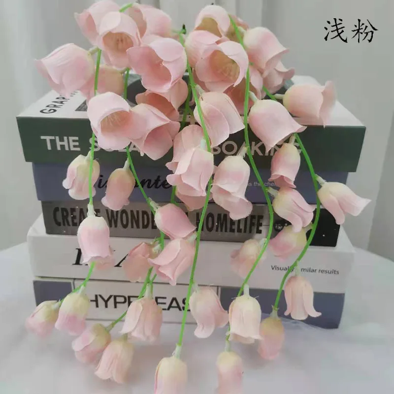 10Pcs/lot Simulation 9 Heads Small Lily of The Valley Fake Silk Flowers for Home Wedding Decoration Window Layout Flower String