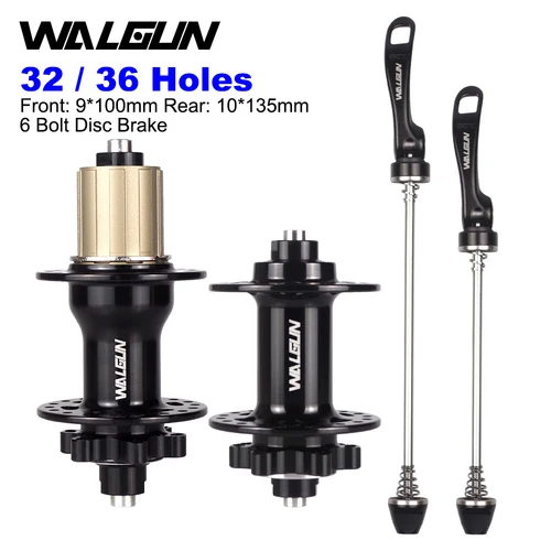 Imagen 1 del producto WG735 MTB buje de bicicleta de montaña 32 36 agujeros buje de bicicleta 135mm 100mm QR freno de disco trasero delantero 32H 36H HG 11 piezas de bicicleta de rueda de velocidad