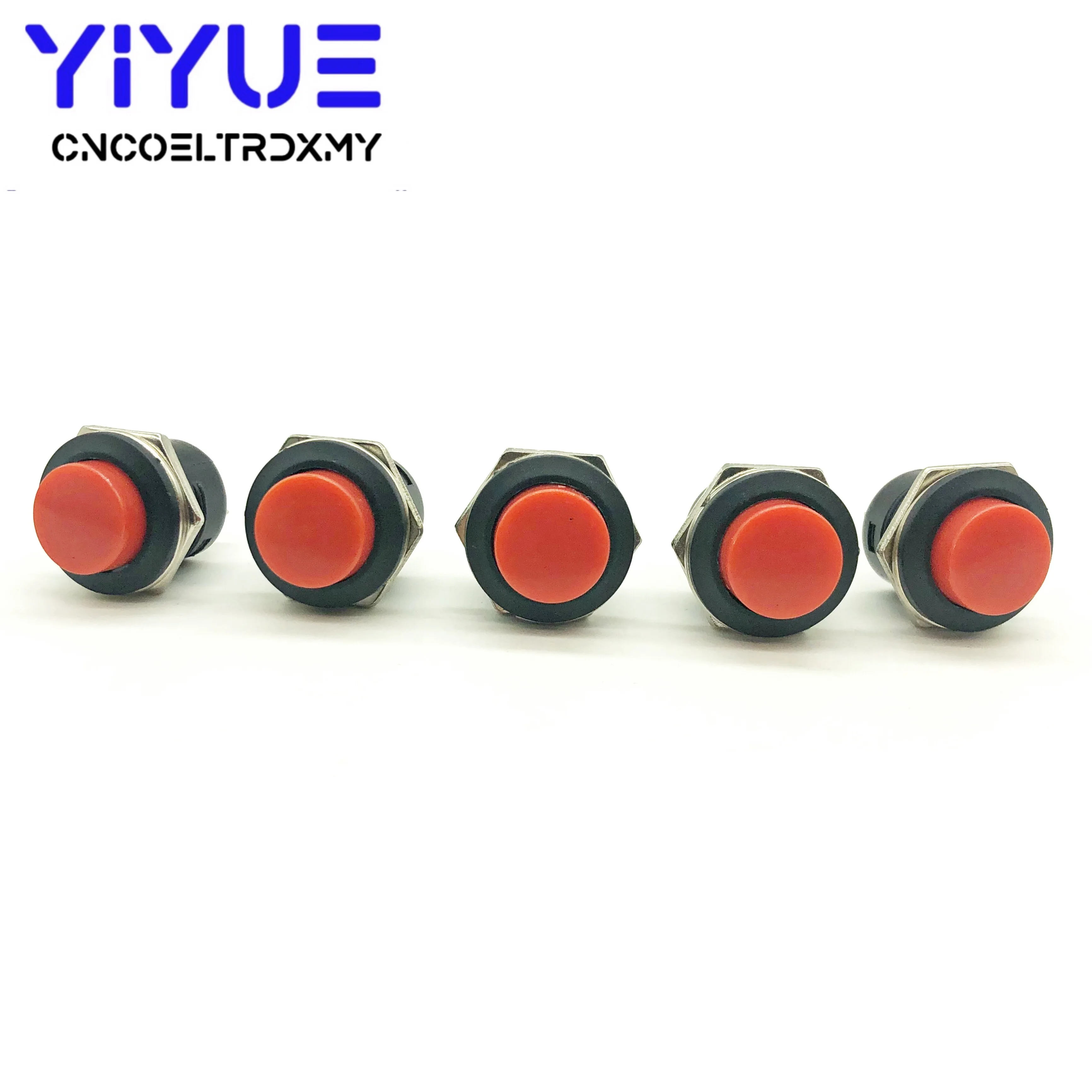 5Pcs R13-507 순간 푸시 버튼 스위치 OFF-ON 리셋 스위치 16MM 3A 250V AC 비 잠금 스위치 라운드 버튼
