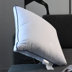 Soft Down Pillows for Sleeping Queen White Goose Down Feather Bed Pillow Inserts 100% Cotton Cover, Lightweight for All Sleep