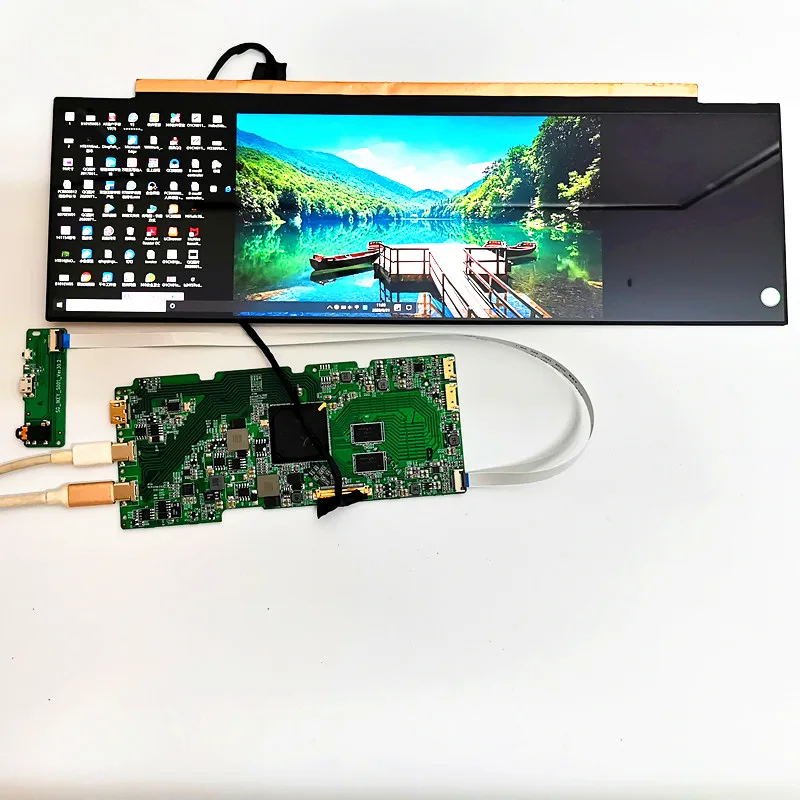 Módulo de exibição lcd rotativo 4k, hdmi 3840*1100, tipo c para raspberry pi, computador, temperatura, display de memória, kits para carros diy