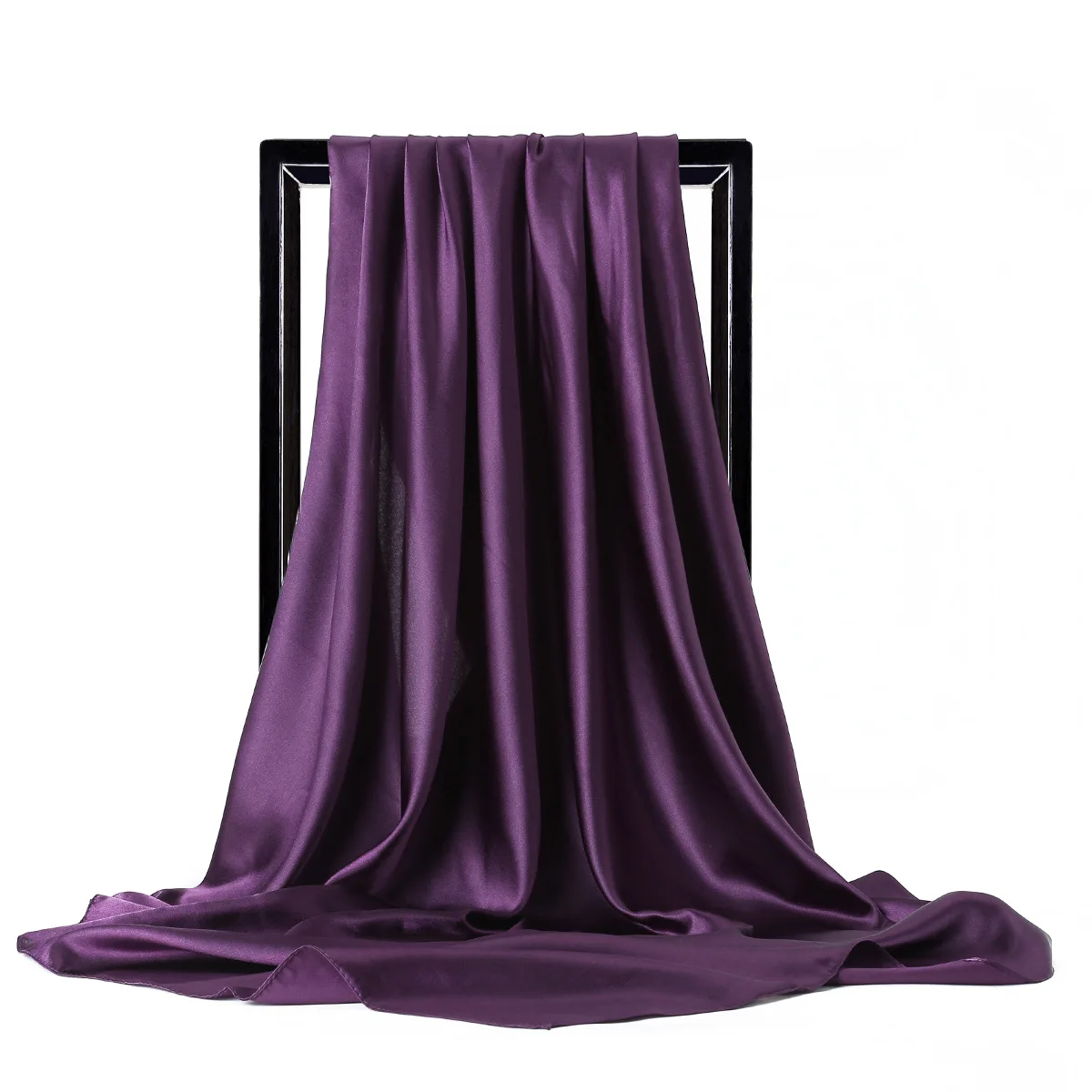 Luxus Marke Seide Schal Frauen Satin einfarbig Hijab Schals Muslimischen Pareo Bandana Weibliche Schal Wrap Stirnband Foulard 90*90 cm