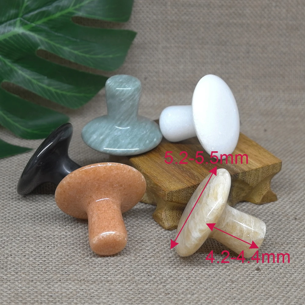 5.5x4cm Rose Quartz Mushroom Massage Stone Crystal Jade GUASHA Facial Body Foot Thin Anti-wrinkle Relaxation Beauty Health Care