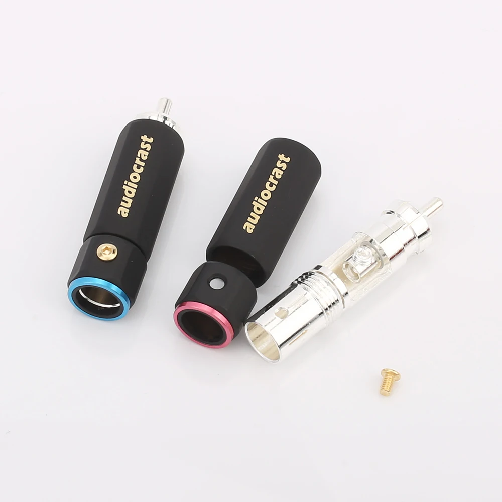 Il blocco della spina RCA placcato argento di alta qualità raccoglie il connettore HIFI del connettore A/V A saldare per il cavo fai da te