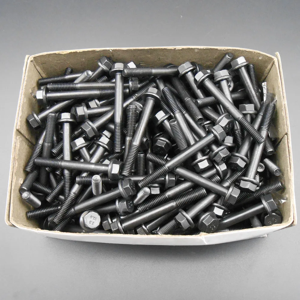 100Pcs M6 Hex Head Flange Screw Frame Bolts Bolt Grade 10.9 M6X55 Pitch 1mm M6X1 6mm X 55MM Length of Thread:20mm M6*55 *AT568