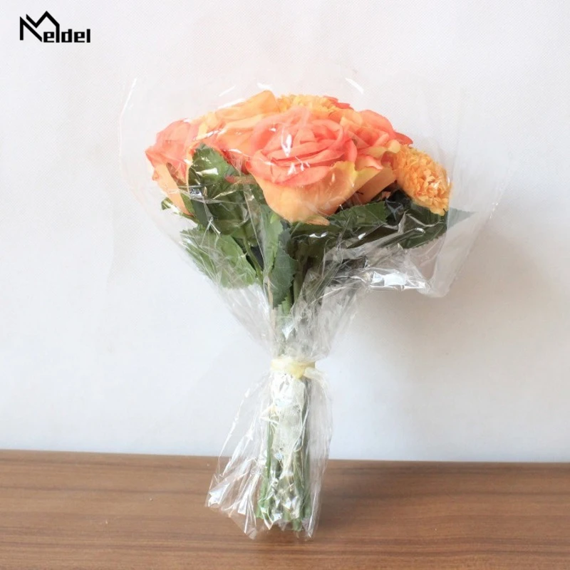 Meldel Wedding Bouquet สำหรับ Bridesmaids เจ้าสาวประดิษฐ์ดอกไม้ผ้าไหมกุหลาบคาร์เนชั่น DIY Mariage อุปกรณ์ตกแต่งบ้าน