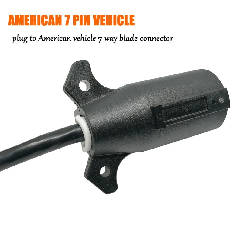 Usa Europese Trailer Licht Converter 7 Manier Platte Socket (Ons Voertuig) om 13-Pin Ronde Plug (Eu Trailer)