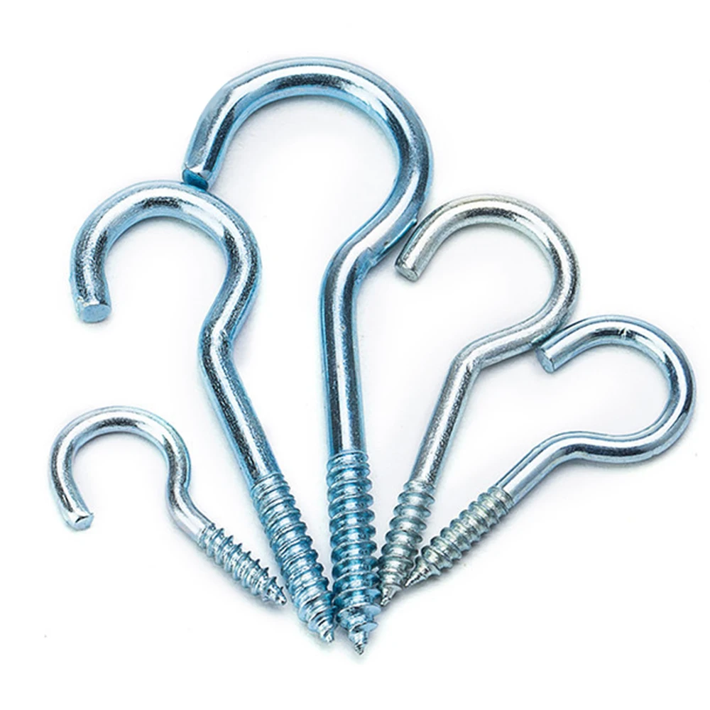 Open Sheep Eye Ring, Self-Tapping Screw Hook, Sharp-Tailed Blue Zinc, 3 #, 4 #, 5 #, 6 #, 8 #, 10 #, 12 #, 14 #50/100/200Pcs