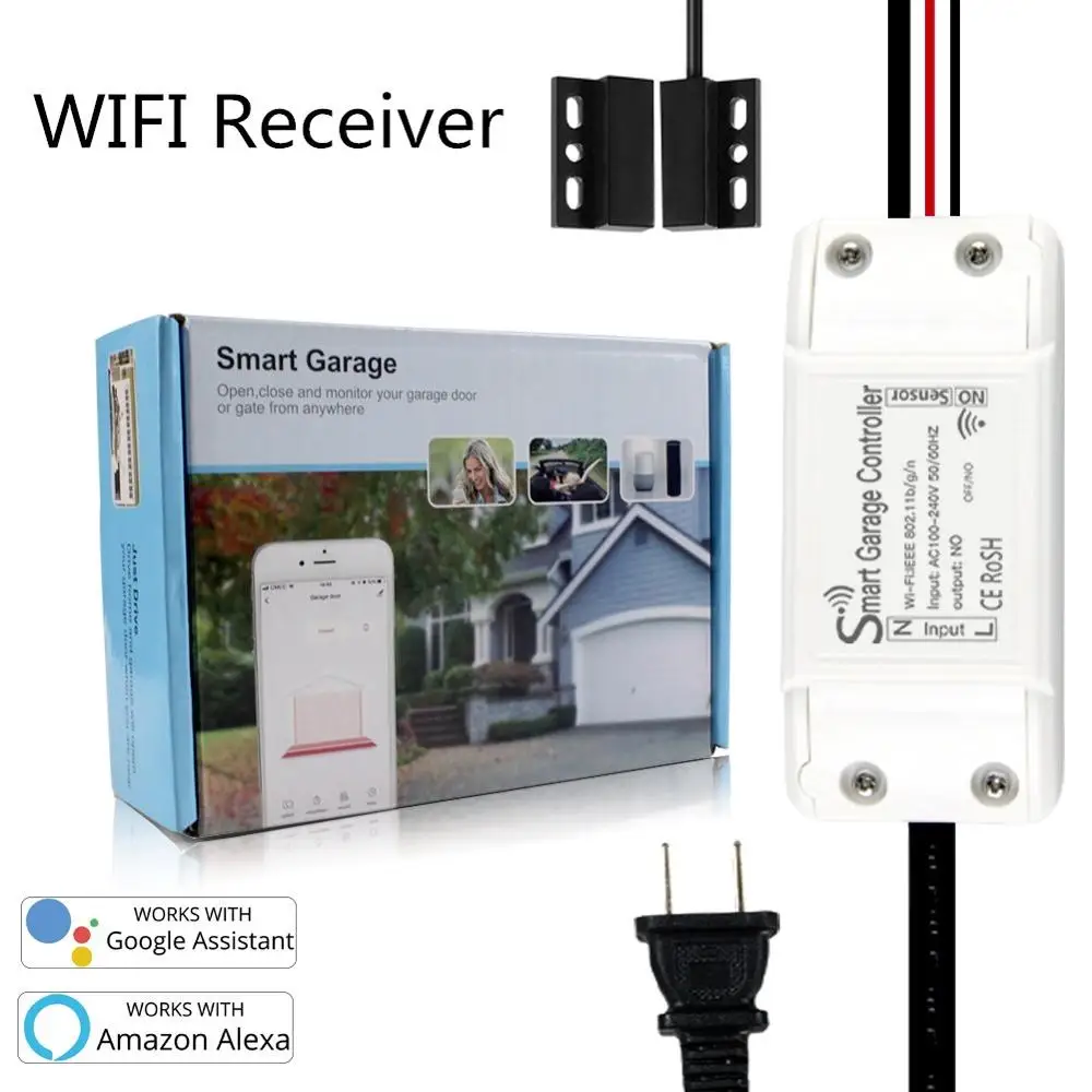 Imagem -02 - Wifi Porta da Garagem Abridor de Porta Porta Inteligente Controllor Compatível com Alexa Eco Google Casa Inteligente Vida Tuyasmart Ios Android App