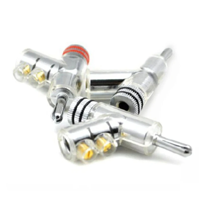 High Performance Rhodium Plated Banana Lock Plug HiFi Speake For Speaker Amplifier Binding Post Solder Free Hifi Audio DIY