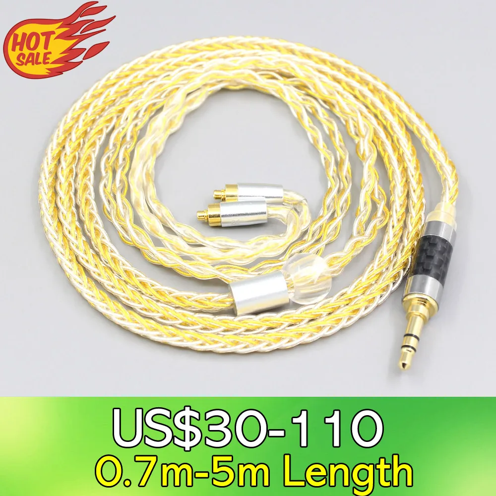 

LN007312 8 Core OCC Silver Gold Plated Braided Earphone Cable For Dunu dn-2002