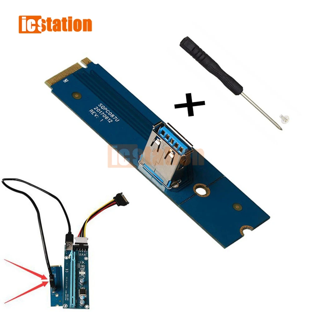 M.2 NGFF to PCI-E X16 Slot Transfer Card Mining Pcie Riser Card VGA Extension Line