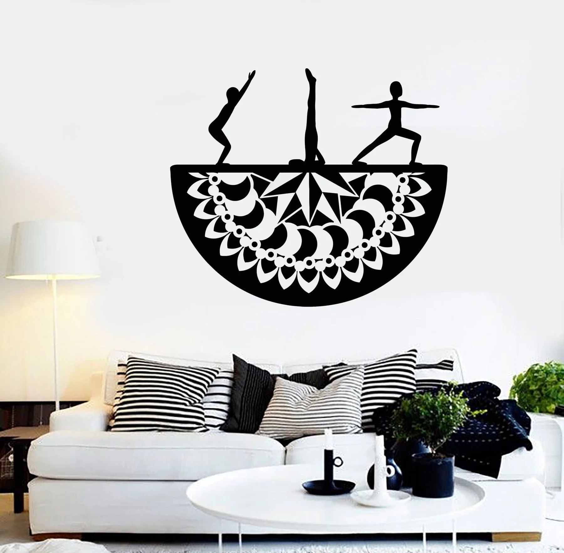 

Yoga Mandala Vinyl Wall Decal Buddhism Meditation Stickers Art Wall Murals Unique Wallpaper Bedroom Home Decor Decals LC1481