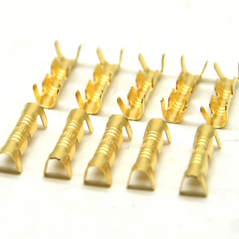 50pcs/100pcs/200pcs 453 U-shaped Terminal Tab Cold Inserts Connectors Brass Cold Terminal Small Teeth Fascia Terminal,0.3-1.5mm2