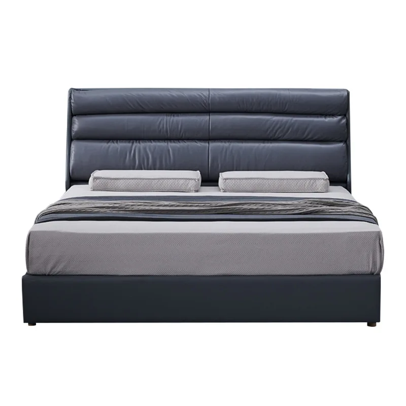 

Nordic leather bed leather bed simple modern 1.8 m master bedroom small apartment double wedding bed double leather bed