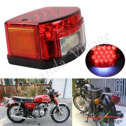 Motorcycle Bike Red LED Tail Light Lamp White License Plate Light for Minsk 125cc Carpathians 50cc Motorbike Taillight Rear Lamp