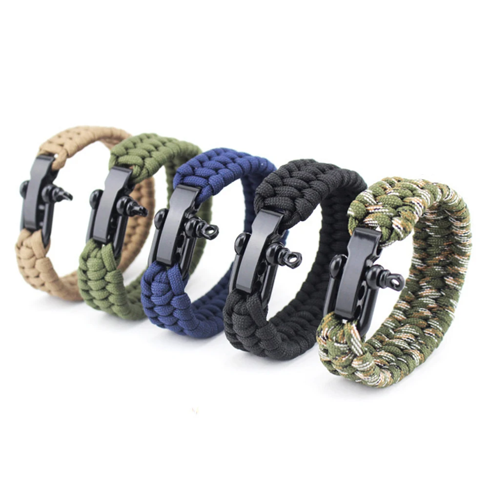 Eif Dock Outdoor Survival Paracord Nylon Rope Bracelet Survival Kit For Men Outdoor Emergency Survival Parachute Dropshipping