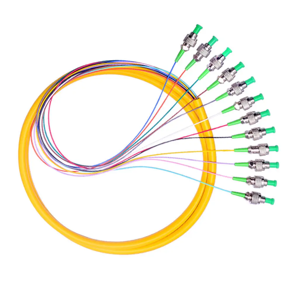 High Quality FC 12 Cores Optical Fiber Pigtail FTTH FC APC 12 Core Simplex mode Fiber Optic Pigtail