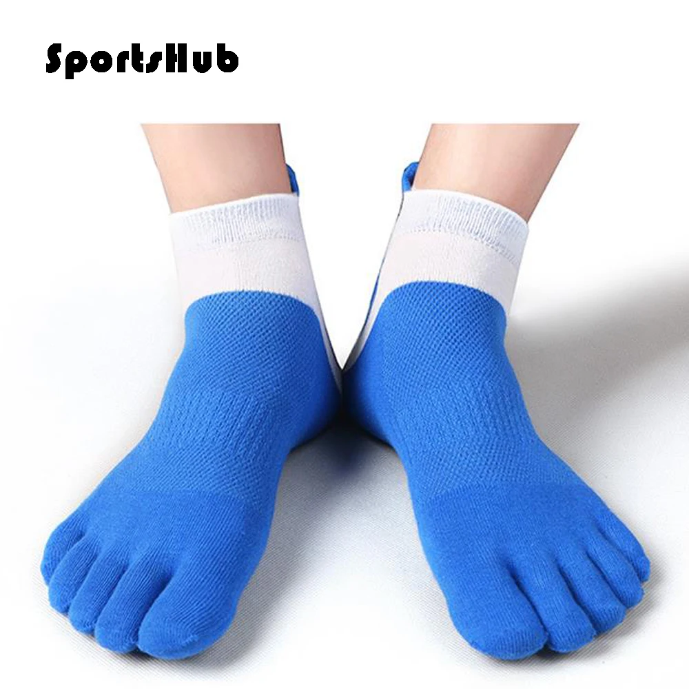 SPORTSHUB Breathable Summer Men's Cotton Sports Socks Toe Socks Five Finger Socks Slippers Suit For US Size 6 To 10 NR0090