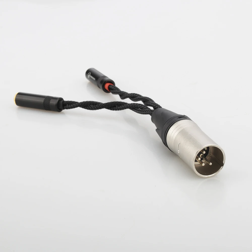4pin Xlr Gebalanceerde Male Naar Dual 3.5Mm Vrouwelijke Hoofdtelefoon Audio Adapter