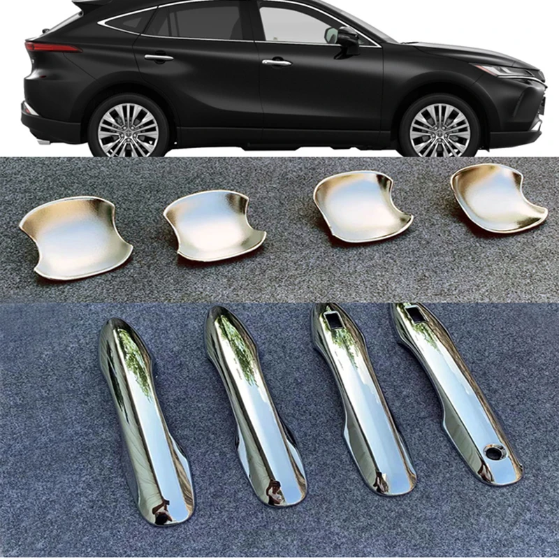 

Car Accessories For Toyota Harrier Venza 2020 2021 ABS Chrome Car Side Door Handle Door bowl Cover Trim Strip Molding 8pcs