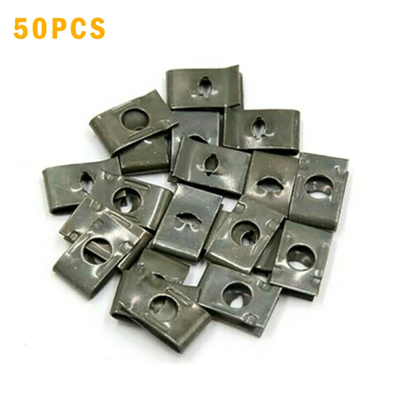 50PCS Fastener U Nut Self Tapping Screw Spire Clip Interior Trim Fastener Clip Car Body Panel Spring Plate Car Fastener Clip New