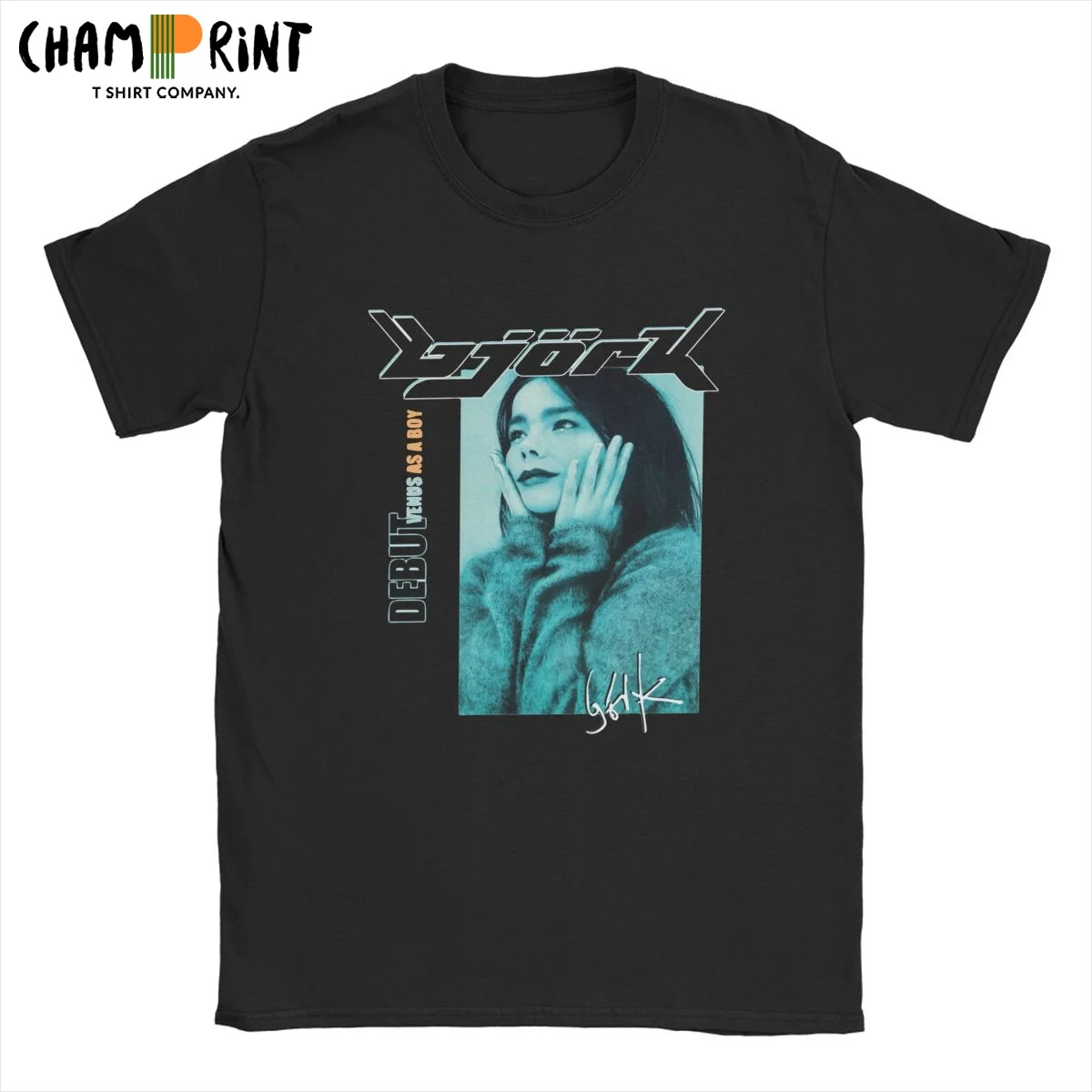 Novelty Bjork Vintage T-Shirts Men Round Neck 100% Cotton T Shirts Iceland Music Singer Short Sleeve Tees Plus Size Clothing