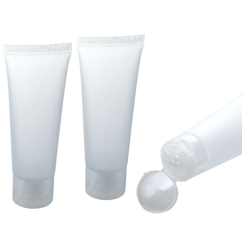 30Pcs/Lot PE Soft Tubes 15ml 20ml 30ml 50ml 100ml Clear Scrube Cream Tube Facial Cleaner Handcream Container