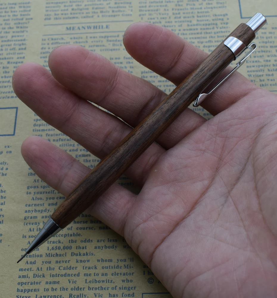 Holz-Druckbleistift, 0,5 mm, automatischer Stift für Büro, Schule, Natur, Walnussholz, Zeichnen, Schreiben, traditionelles chinesisches Briefpapier – Detail 3
