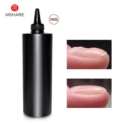 MSHARE 1kg 3 in 1 Clear Rubber Base Gel Nail Alignment Gel Self Leveling Build Nail Plate C-Curve Strengthen Soak Off
