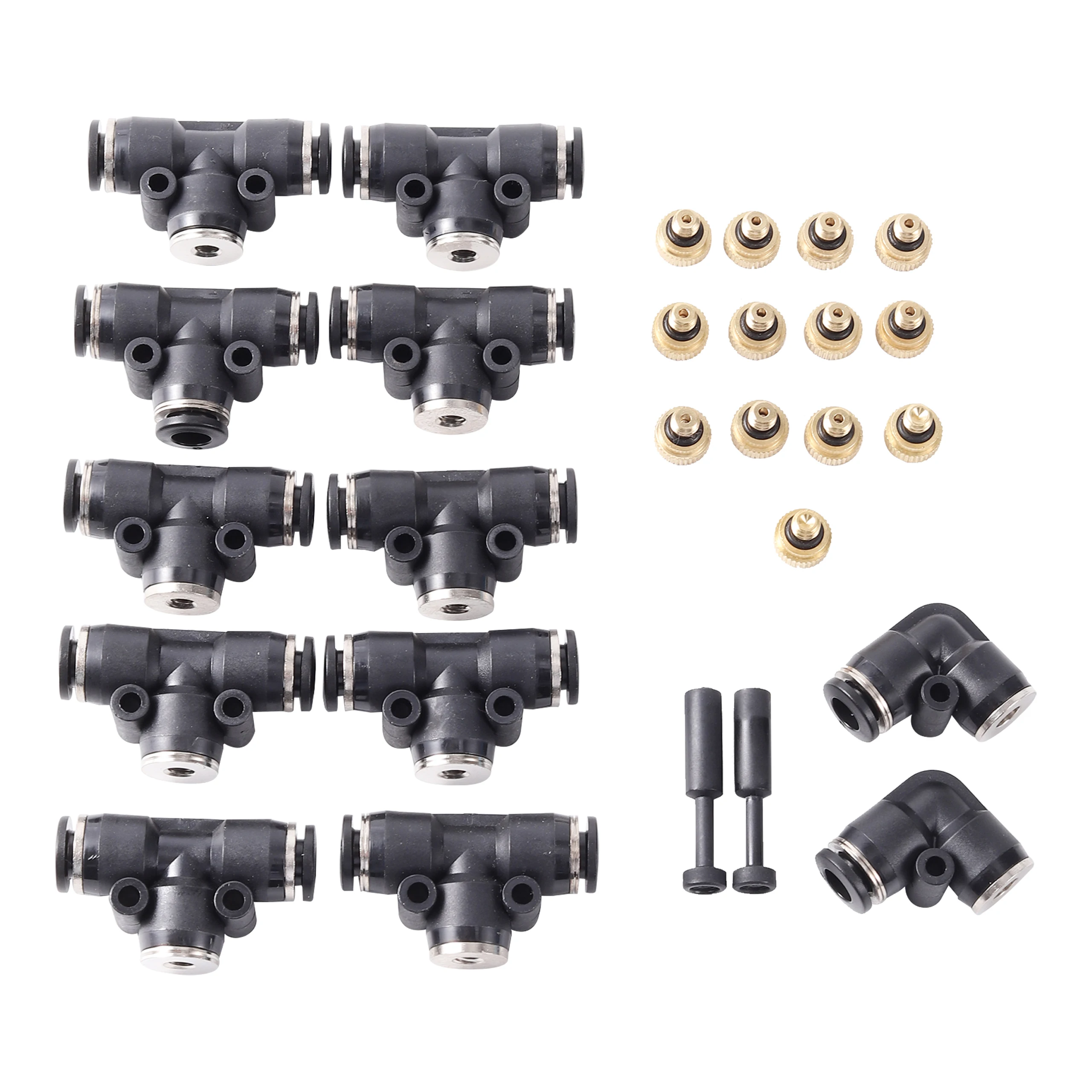 0.2/0.3/0.4/0.5mm Garden Irrigation Atomizing Nozzle 4/6 PU Pipe Connector Kit Outdoor Terrace Cooling Humidity Atomizer