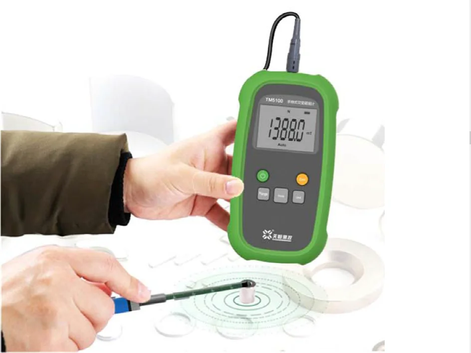 TM5100 Handheld Digital Permanent Magnet Gauss Meter Tesla Meter Magnetic Flux Meter Surface Magnetic Field Measuring Instrument