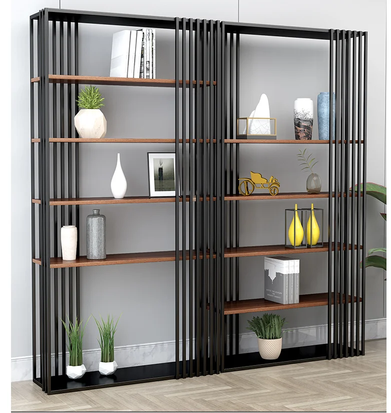 Nordic Light luxury iron floor bookshelf line simple model room shelf creative display shelf shelf shelf partition