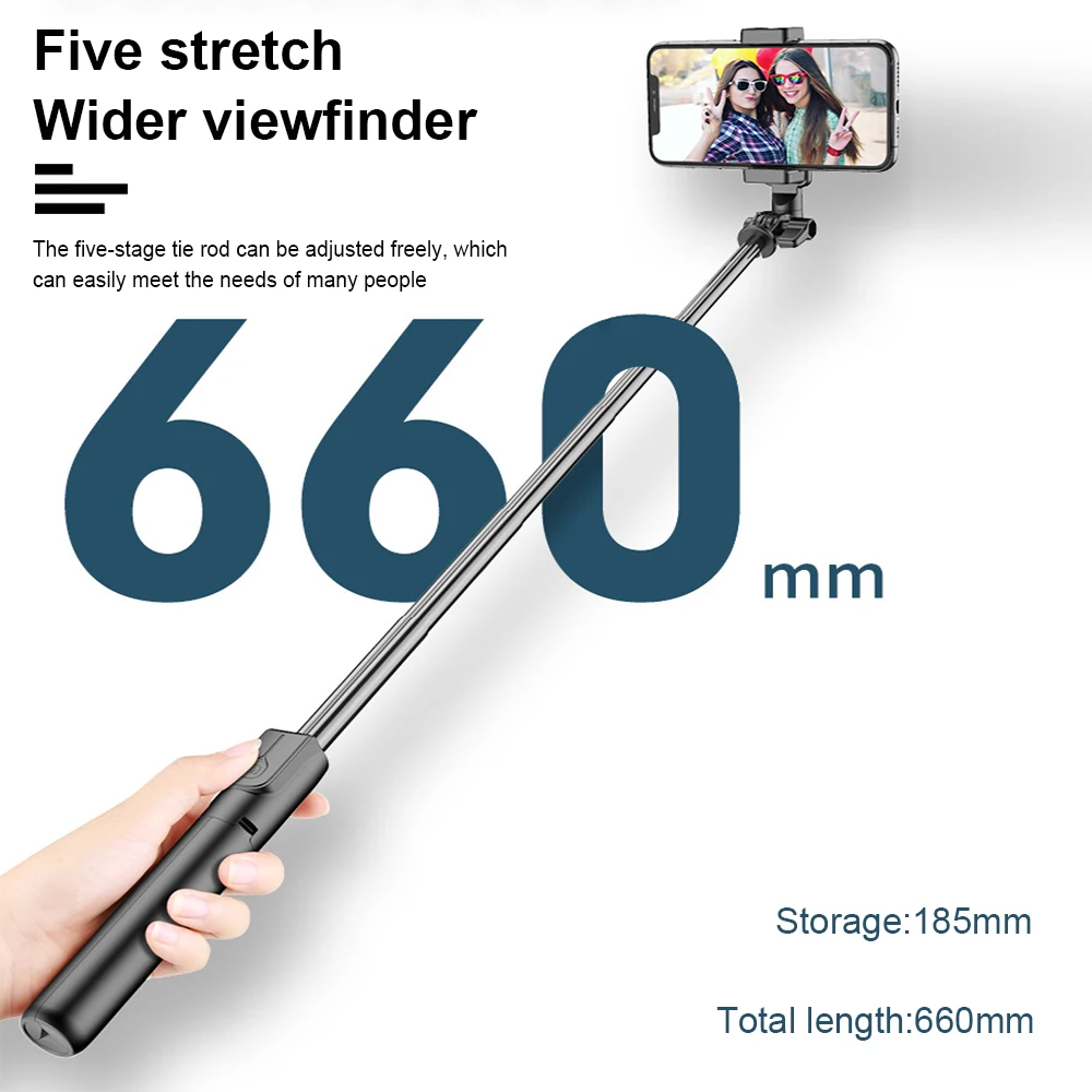 Selfie Sticks Wireless Selfie Stick Tripod Dimmable Selfie Ring Fill Light Fill Lamp Foldable Fit for Smartphone