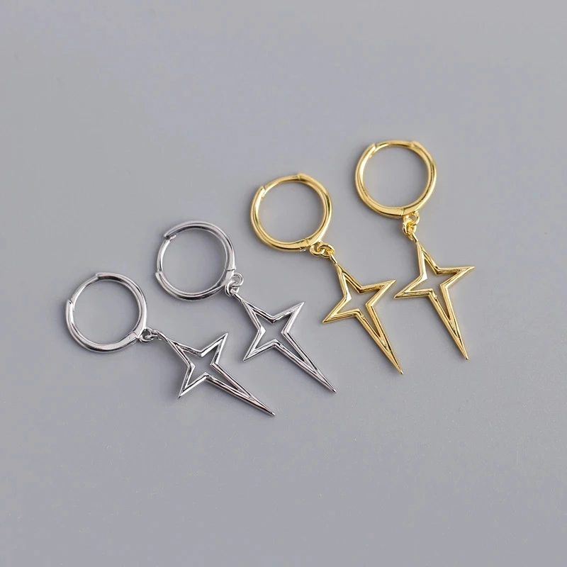 XIYANIKE Silver Color Gold Punk Hip-Hop Geometric Pendant Hoop Earrings for Women Party Jewelry Accessories Wholesale