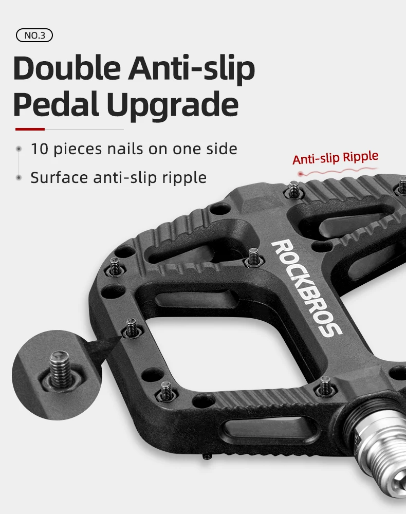 ROCKBROS Ultraleicht Dichtung Lager Fahrrad Pedale Radfahren Nylon Road bmx Mtb Pedale Flache Plattform Fahrrad Teile Zubehör – Detail 7