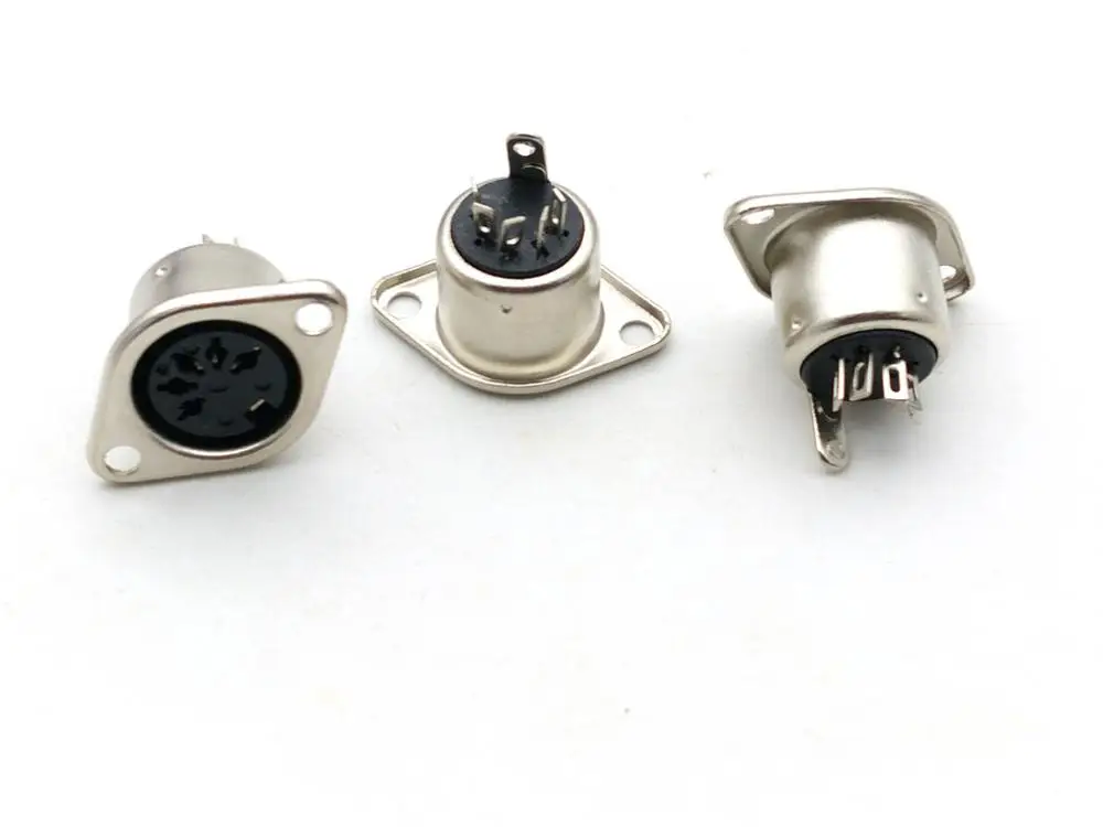 5 Pin DIN Female Jack Cable Connector adapter panel mount solder type image 4
